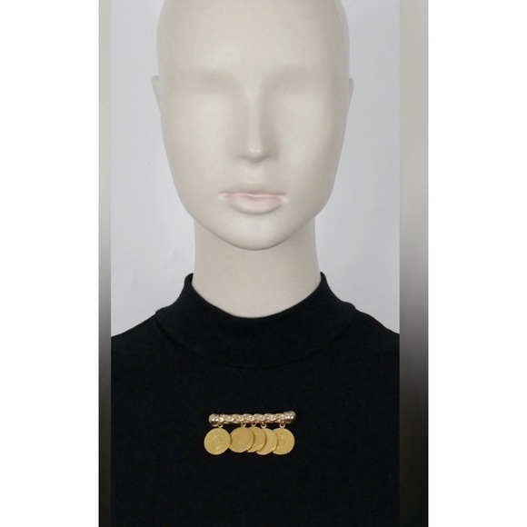 Christian Dior Brooch Pin 1989 French Bicennential Gold Coin CD Vintage Ladies - Picture 2 of 11